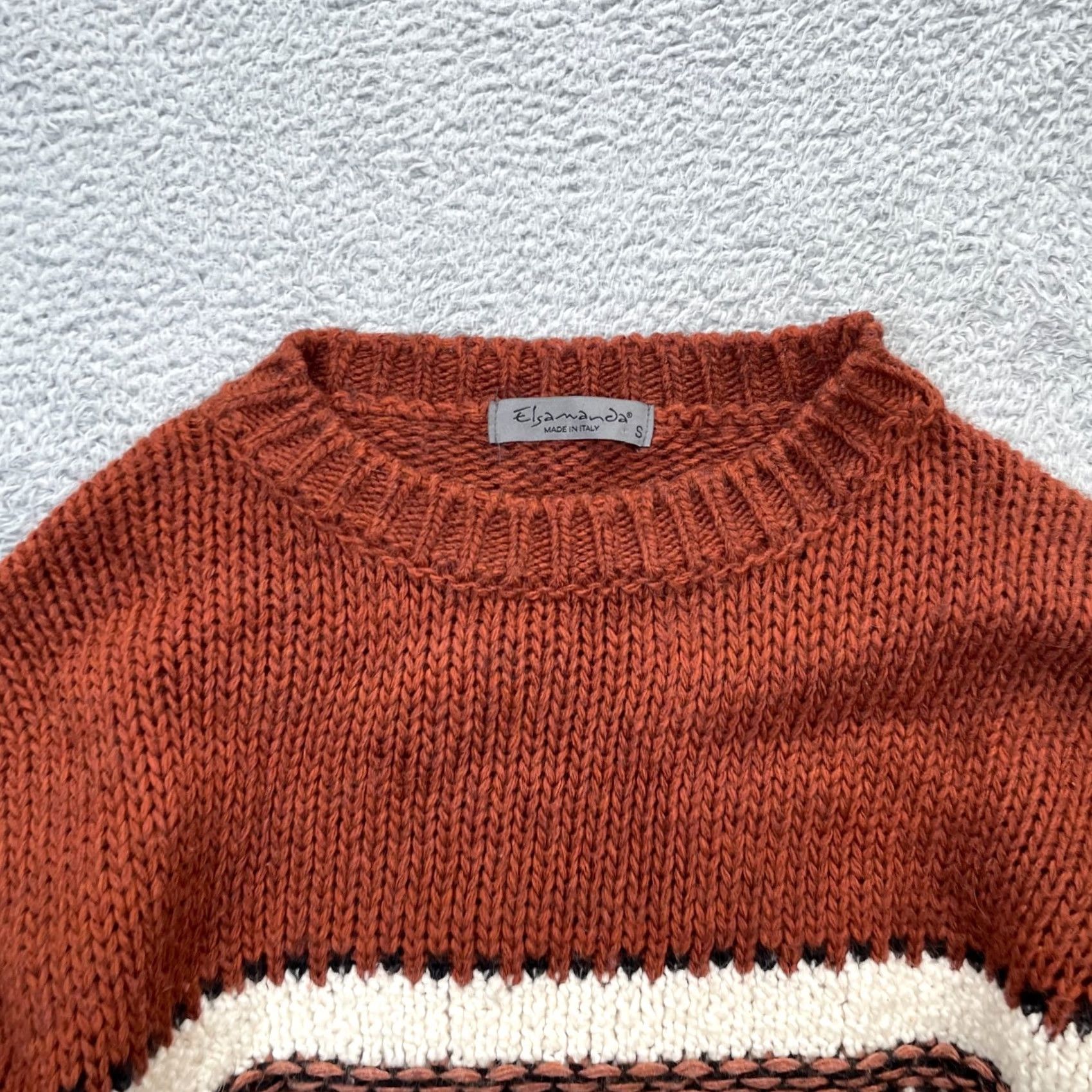 Anthropologie Anthropologie Sweater Womens Small Brown Stripe Cropped Fisherman Knit Size S / US 4 / IT 40 - 3 Thumbnail