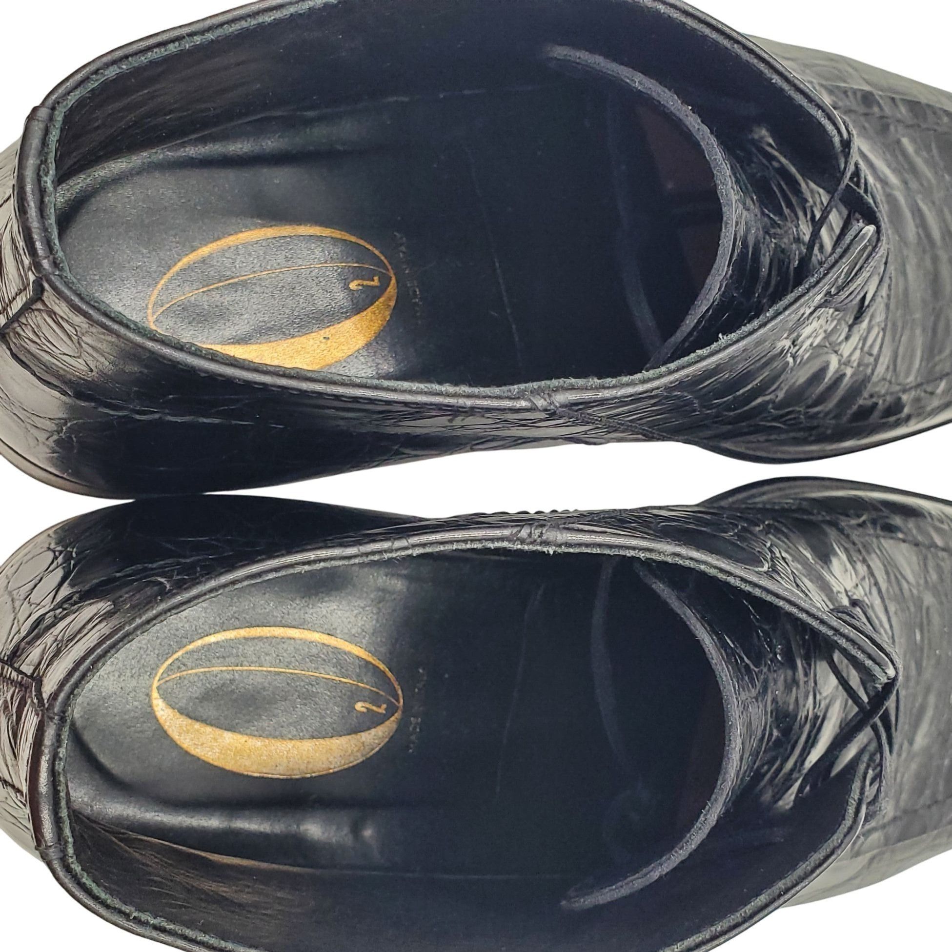 Other Italian Handmade Men's size 9 Black Crocodile Embossed Leath Size US 9 / EU 42 - 8 Thumbnail