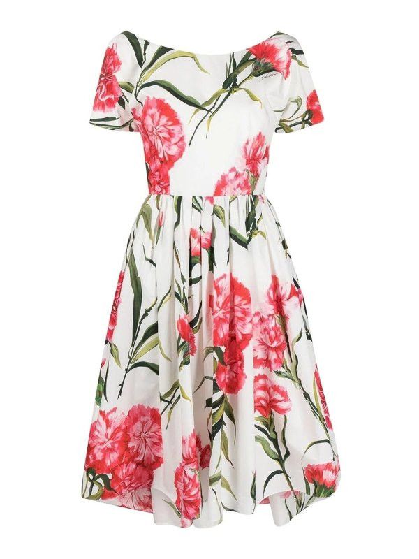 o1y0825 Short Sleeves Midi Dress in Multicolor