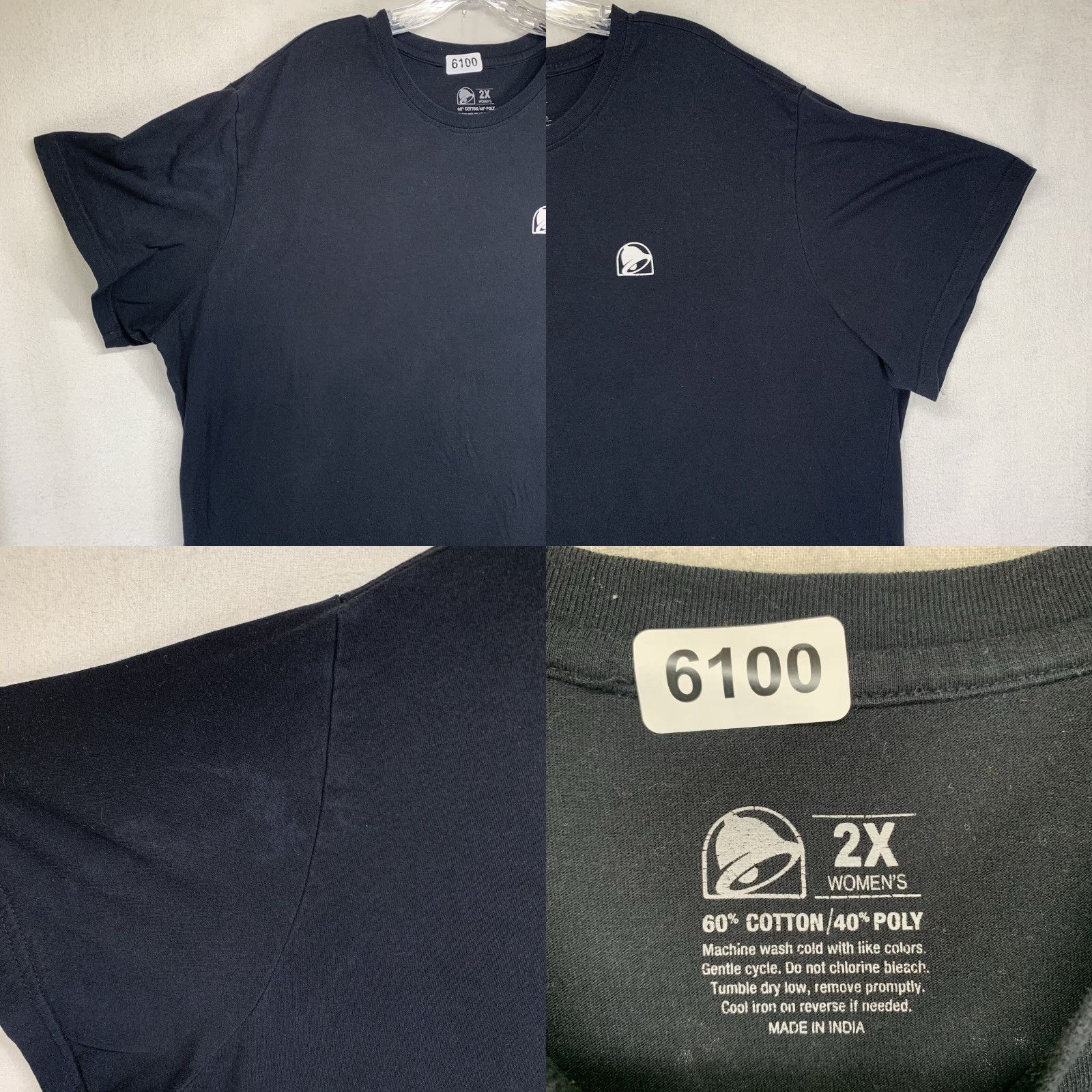 Bell VINTAGE Taco Bell Women's T-Shirt 2X Plus Size Casual Graphic Print Cotton Blend Black All Seasons Size XXL / US 16-18 / IT 52-54 - 8 Thumbnail