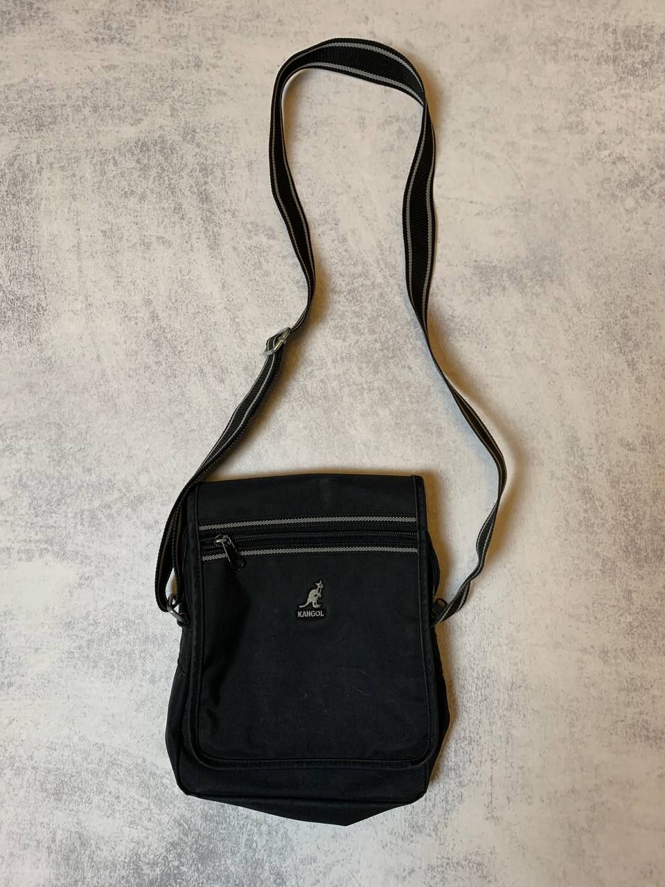 Pre-owned Kangol X Vintage Kangol Vintage Distressed Shoulder Bag In Black