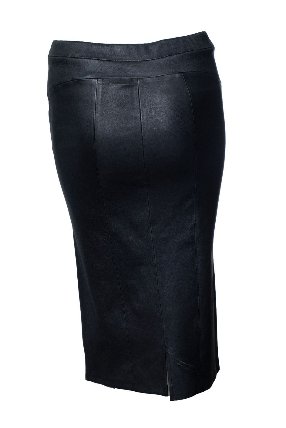 Other STUDIO AR, black leather stretch skirt Size 28" / US 6 / IT 42 - 3 Thumbnail