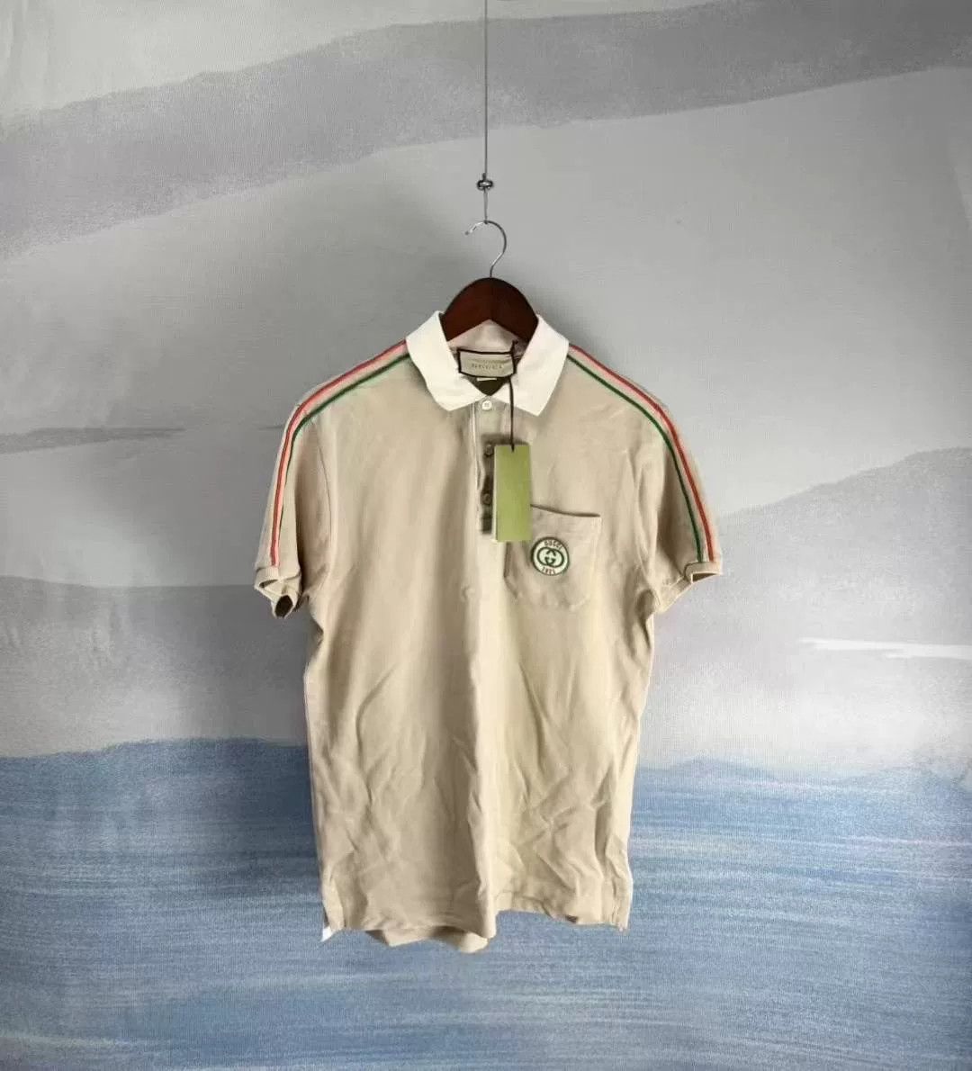 Gucci Gucci Beige Double G Embroidery Polo Size US XS / EU 42 / 0 - 1 Thumbnail