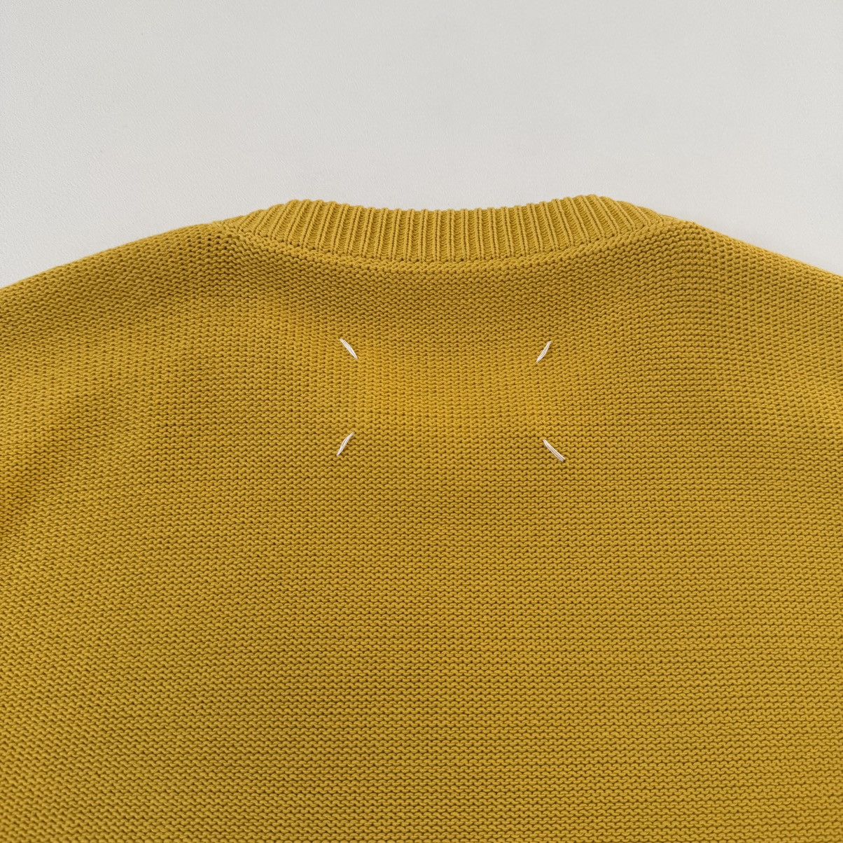 Maison Margiela Sample Mustard Cotton Textured Knit Sweater Size US M / EU 48-50 / 2 - 16 Thumbnail