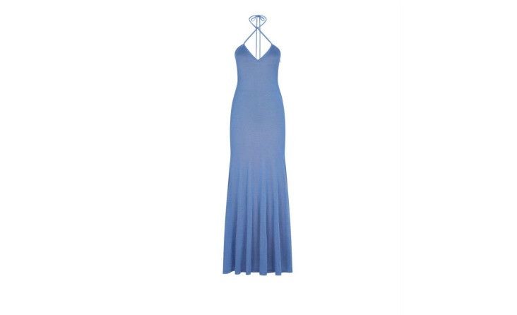 Tom Ford o1w1db10525 ACK486 Halterneck Flare Maxi Dress in Blue Size S / US 4 / IT 40 - 1 Preview
