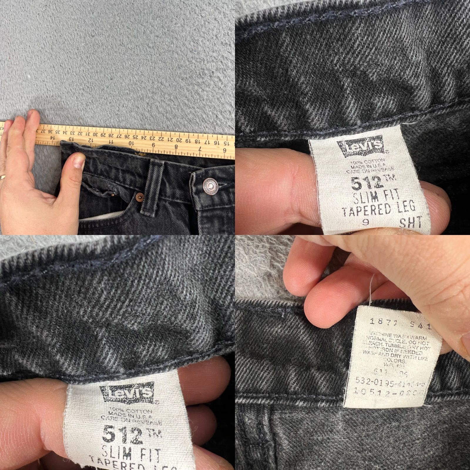 Levi's VINTAGE Levi’s Jeans 512 Womens Juniors 9 Black Tapered Slim Fit USA 90s Mom Grunge Retro 90s Mens Women Girls Size 30" / US 8 / IT 44 - 8 Thumbnail