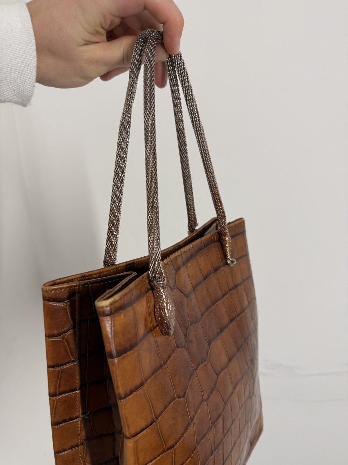 John Galliano Vintage John Galliano Crocodile Leather Snake Straps Handbag Size ONE SIZE - 10 Thumbnail