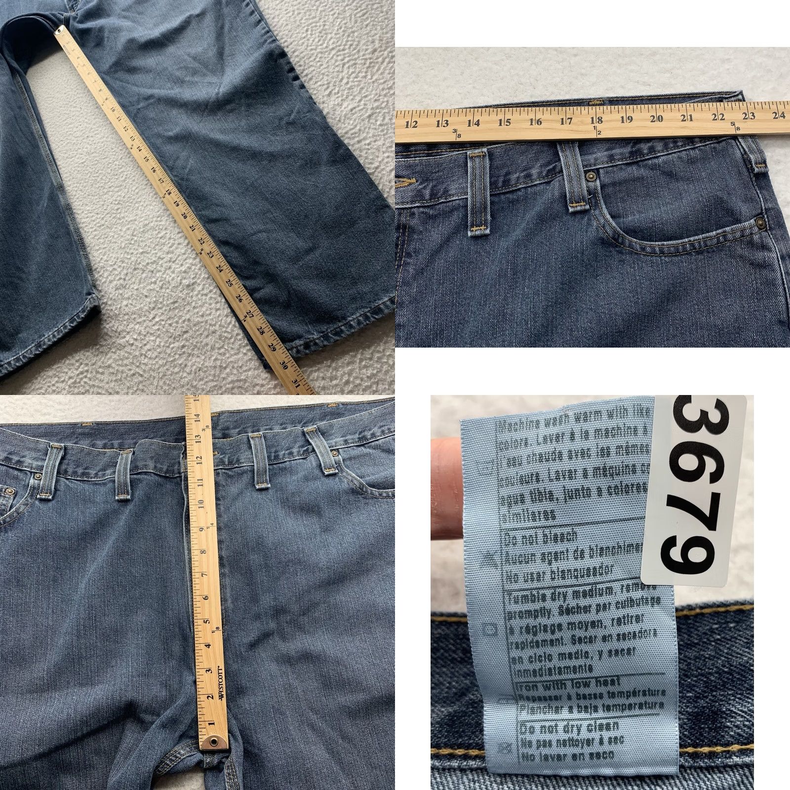 Carhartt Carhartt Jeans Mens 46x30 Relaxed Fit Straight Leg Big Rugged Workwear Blue Size US 30 / EU 46 - 8 Thumbnail