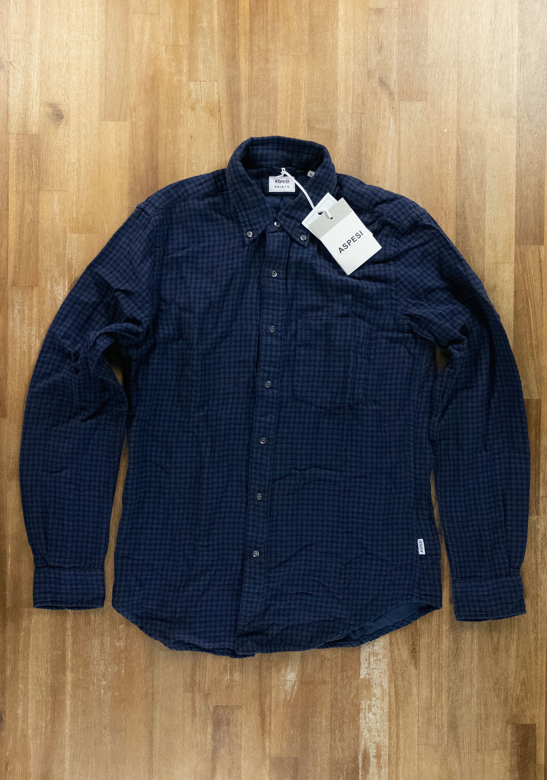 Aspesi ASPESI New Robert blue check button down flannel shirt M Size US M / EU 48-50 / 2 - 4 Thumbnail