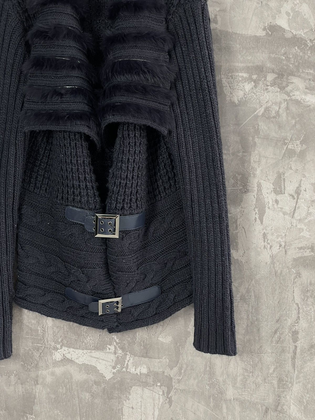 If Six Was Nine × Jean Paul Gaultier × Le Grande Bleu (L.G.B.) Faux Fur LGB Sweater Crazy Opium Punk Design Y2K ITALY Size M / US 6-8 / IT 42-44 - 6 Thumbnail
