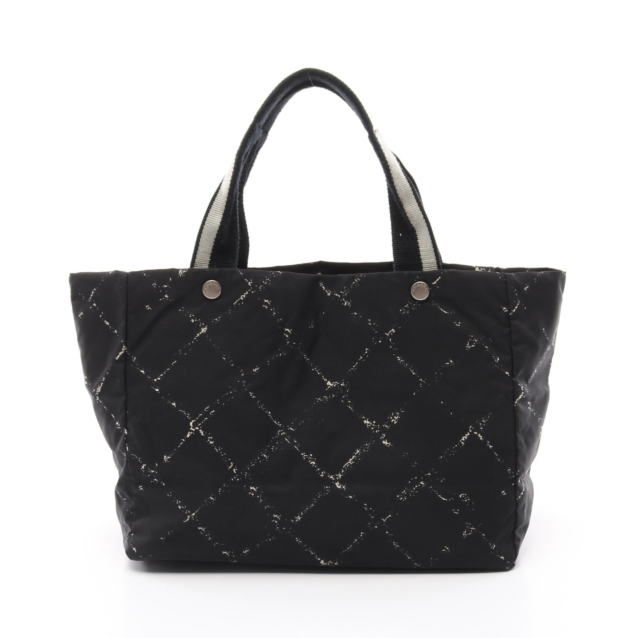 Chanel Chanel Old Travel Line Handbag Tote Bag Nylon Black Silver Hardware Size ONE SIZE - 1 Thumbnail