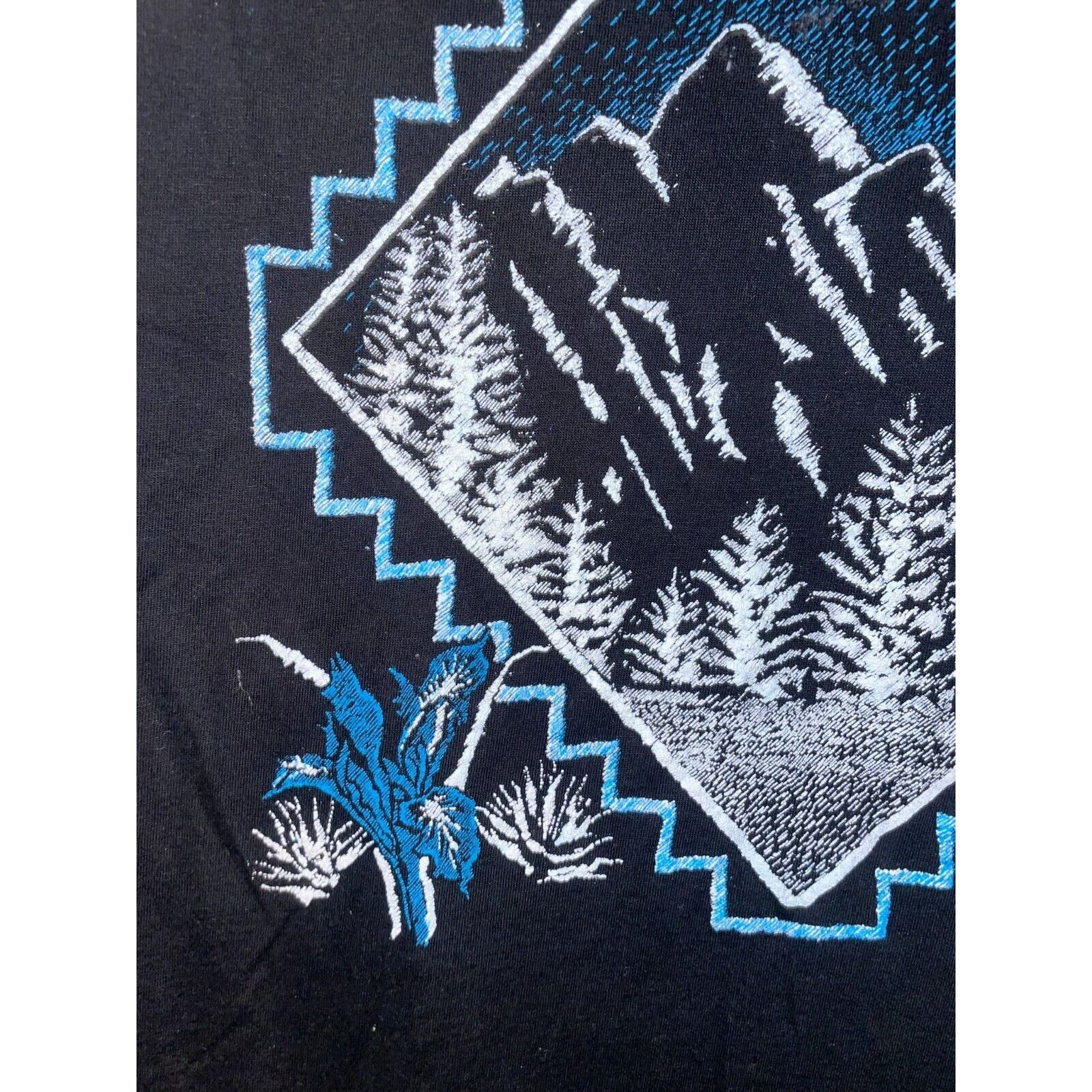 Jerzees Vintage Test Print Shirt Padre Island Mountain Black M Tee Size US M / EU 48-50 / 2 - 2 Thumbnail