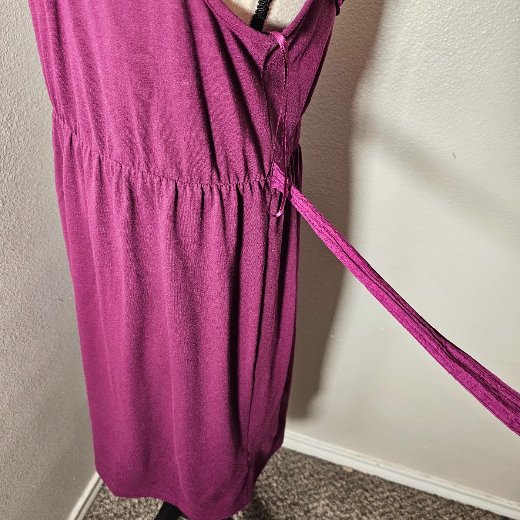 Loft Ann Taylor Loft Petite 4P Purple Sleeveless Blouse Tie Strands Casual Size S / US 4 / IT 40 - 5 Thumbnail
