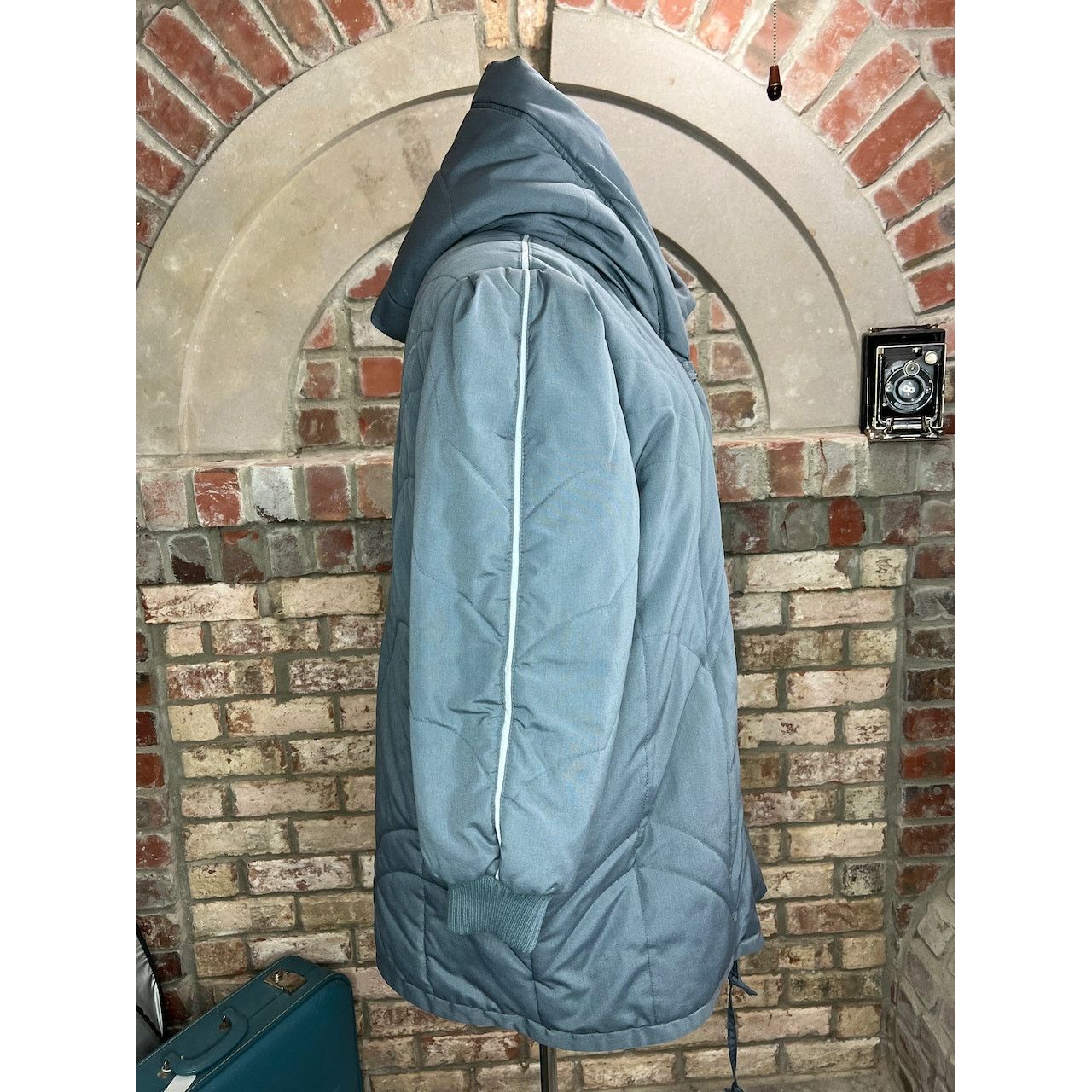 Vintage puffer coat hood gray knit cuffs 1980s Size 3XL / US 20-22 - 11 Thumbnail