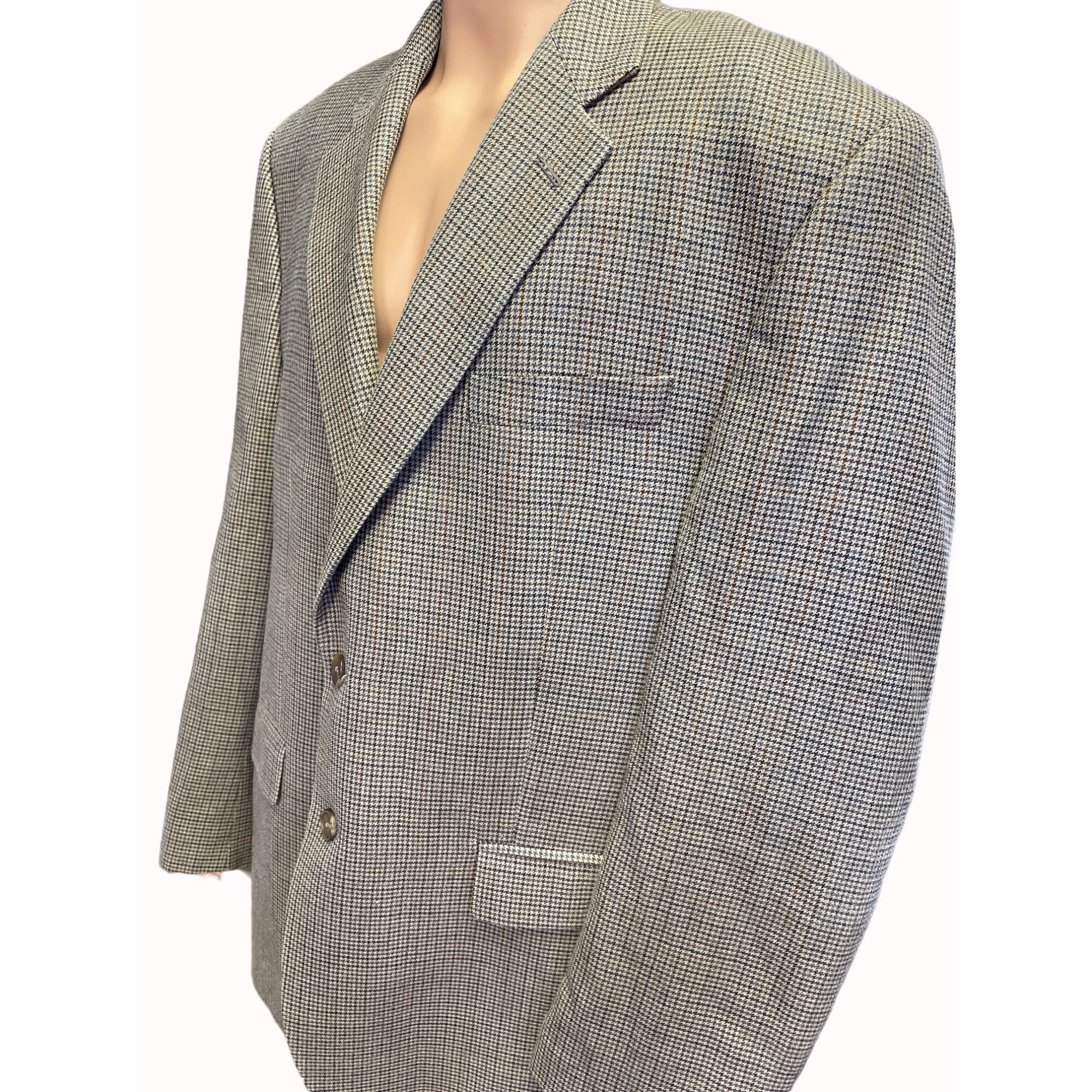 Lauren Ralph Lauren Lauren Ralph Lauren Men's Grey Houndstooth Blazer/Sports Coa Size 44R - 2 Thumbnail