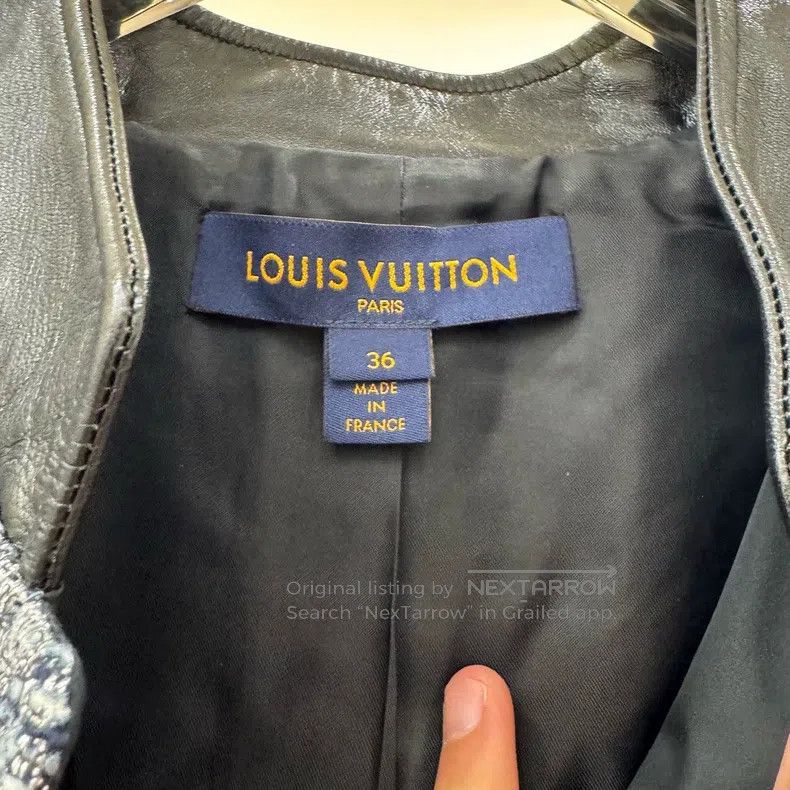 Louis Vuitton Louis Vuitton Navy Blue Full Print Tweed Jacket Size XS / US 0-2 / IT 36-38 - 3 Thumbnail
