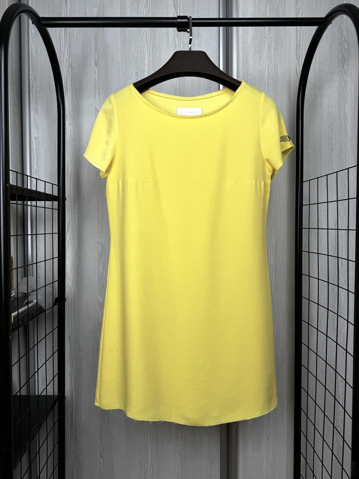 Zadig & Voltaire Zadig & Voltaire Deluxe Rani Yellow Embellished Shift Dress Size S / US 4 / IT 40 - 1 Thumbnail
