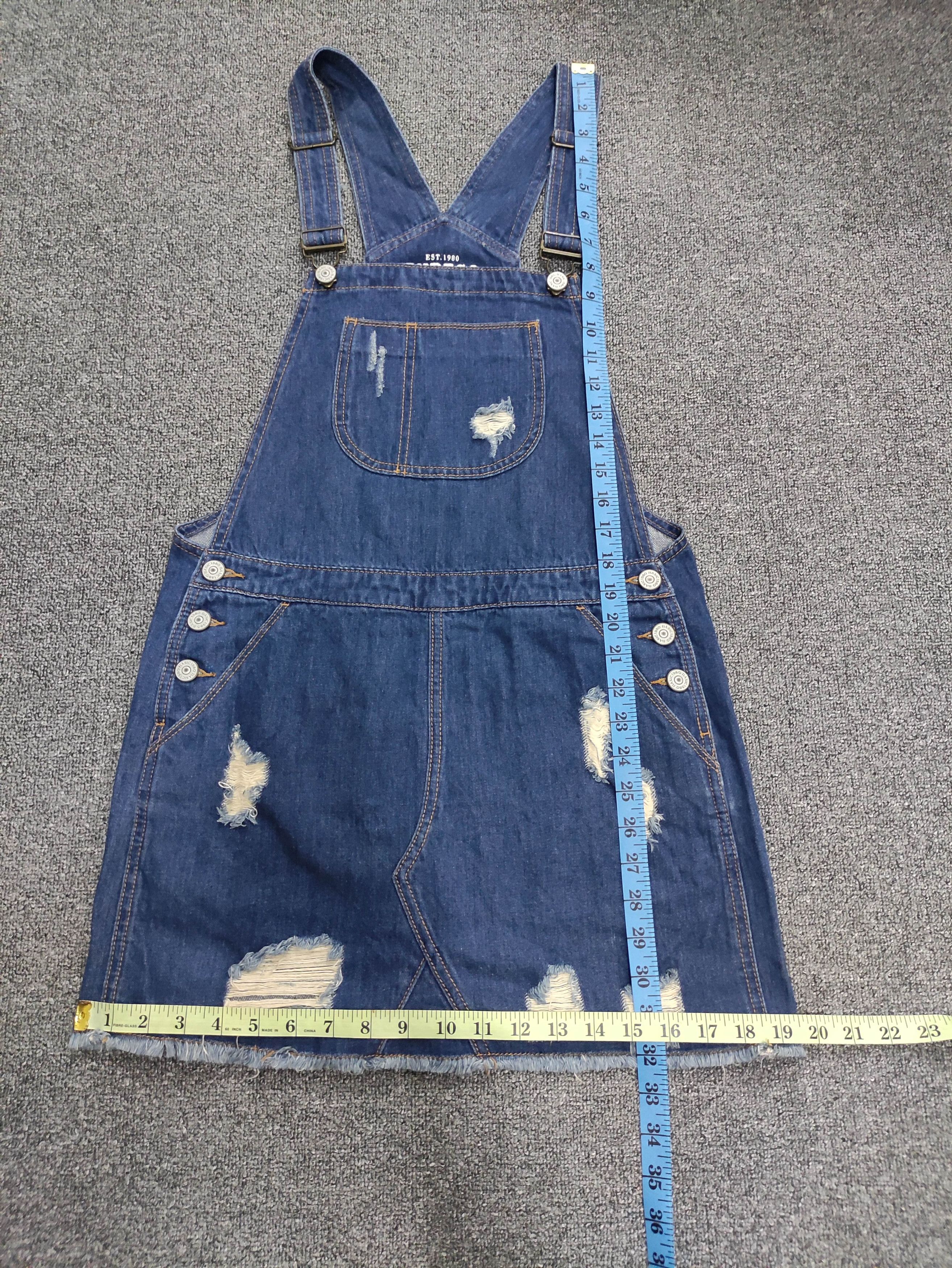 Indigo Vintage Indigo distressed Overall Short Skirts Jumpsuits Size 32" / US 10 / IT 46 - 13 Thumbnail