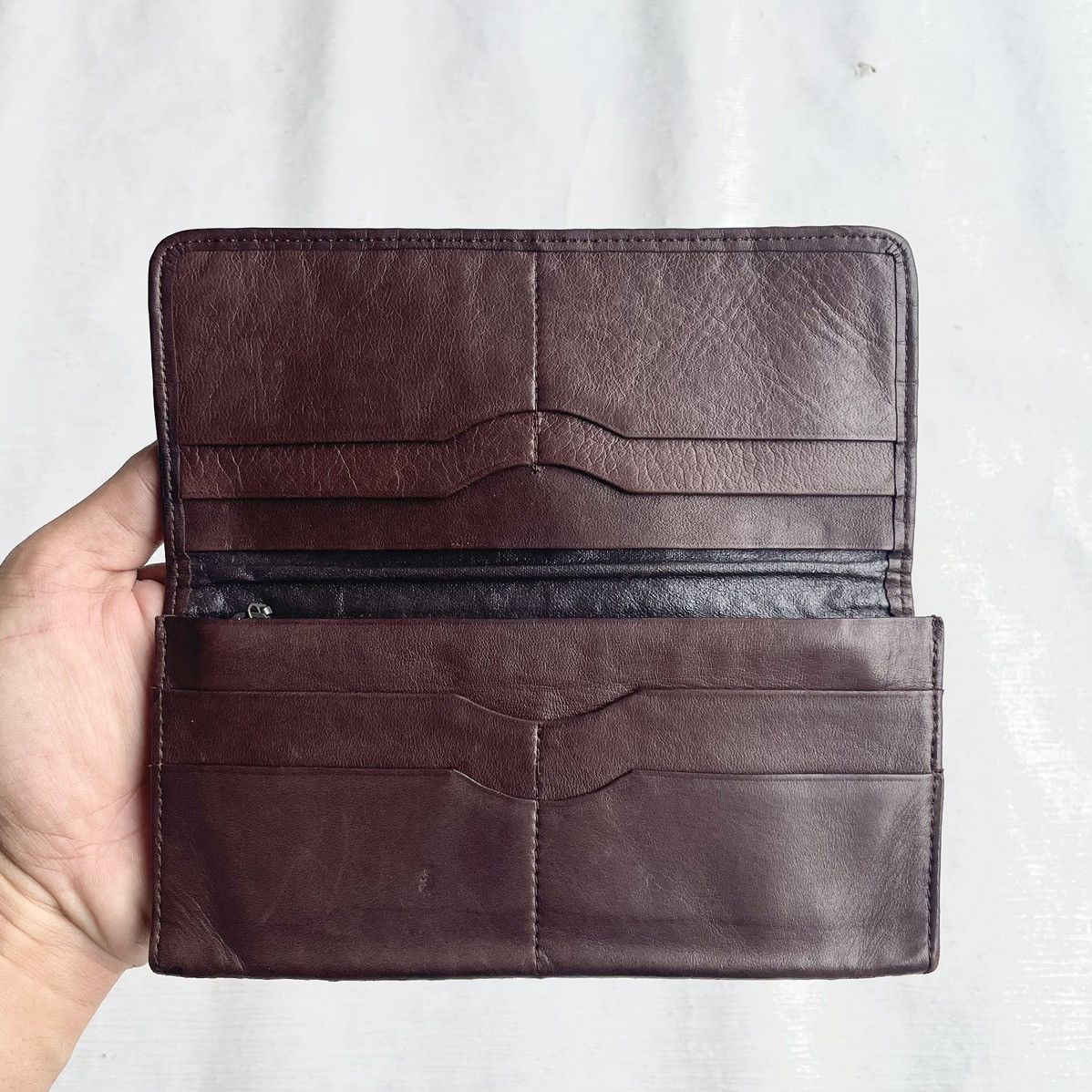 Leather Woven Leather Long Wallet Size ONE SIZE - 6 Thumbnail
