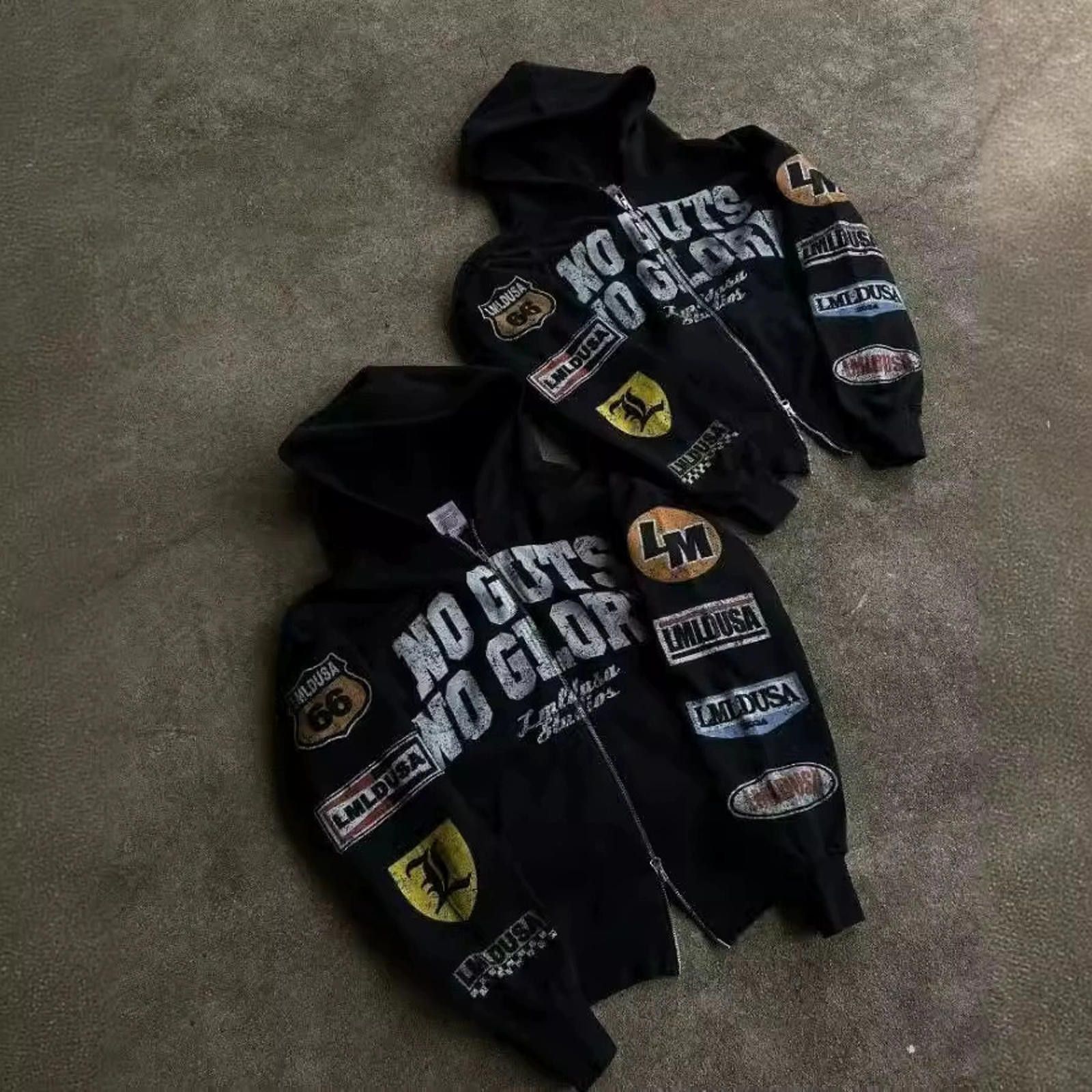 Other 'No Guts No Glory' Multi-Badge Fleece-Lined Zip Hoodie Size US M / EU 48-50 / 2 - 3 Thumbnail