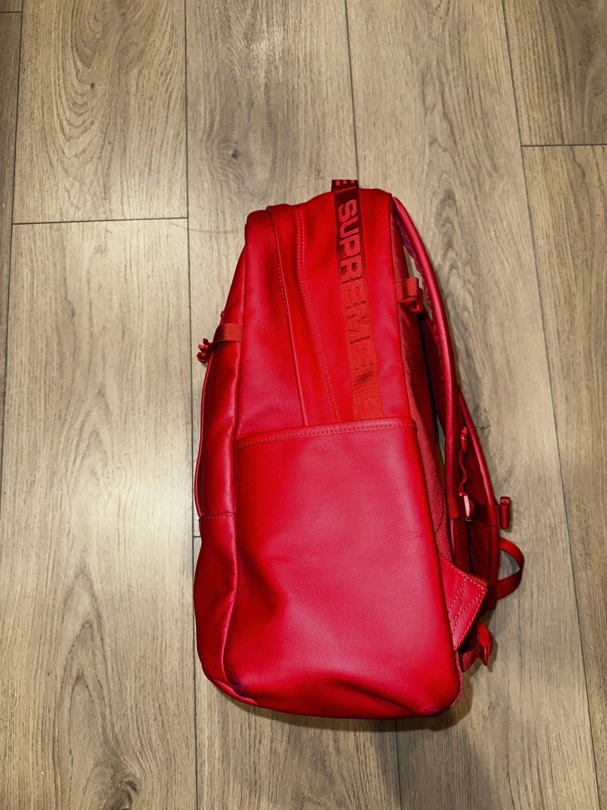 Supreme Supreme - Leather Backpack Red Size ONE SIZE - 3 Thumbnail