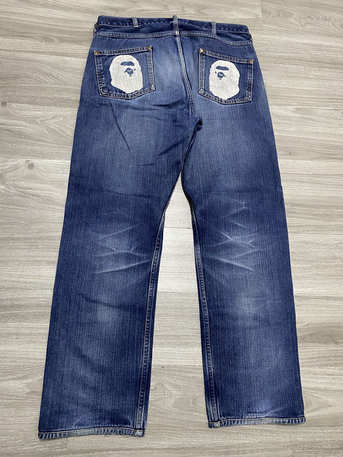 Bape RARE - BAPE HEAD NIGO ERA DENIM PANTS BUSY WORKS Size US 34 / EU 50 - 1 Thumbnail