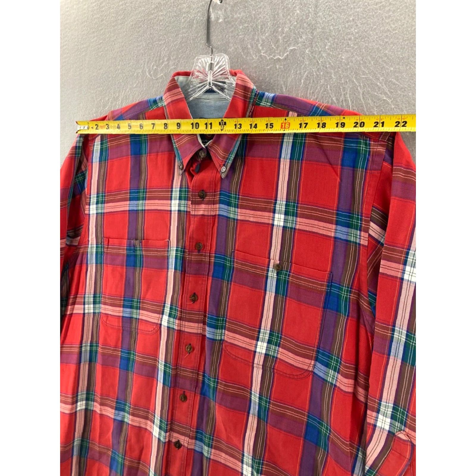 Chaps VINTAGE Chaps Shirt Men L Plaid Cotton Flannel Button-Up 90s Retro Red Adult Large Button-Down Size US L / EU 52-54 / 3 - 5 Thumbnail