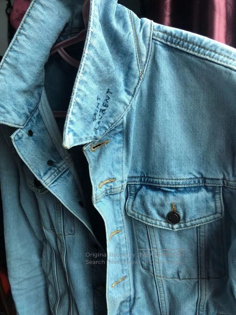 Saint Laurent Paris Saint Laurent Distressed Denim Jacket. Size US S / EU 44-46 / 1 - 5 Thumbnail
