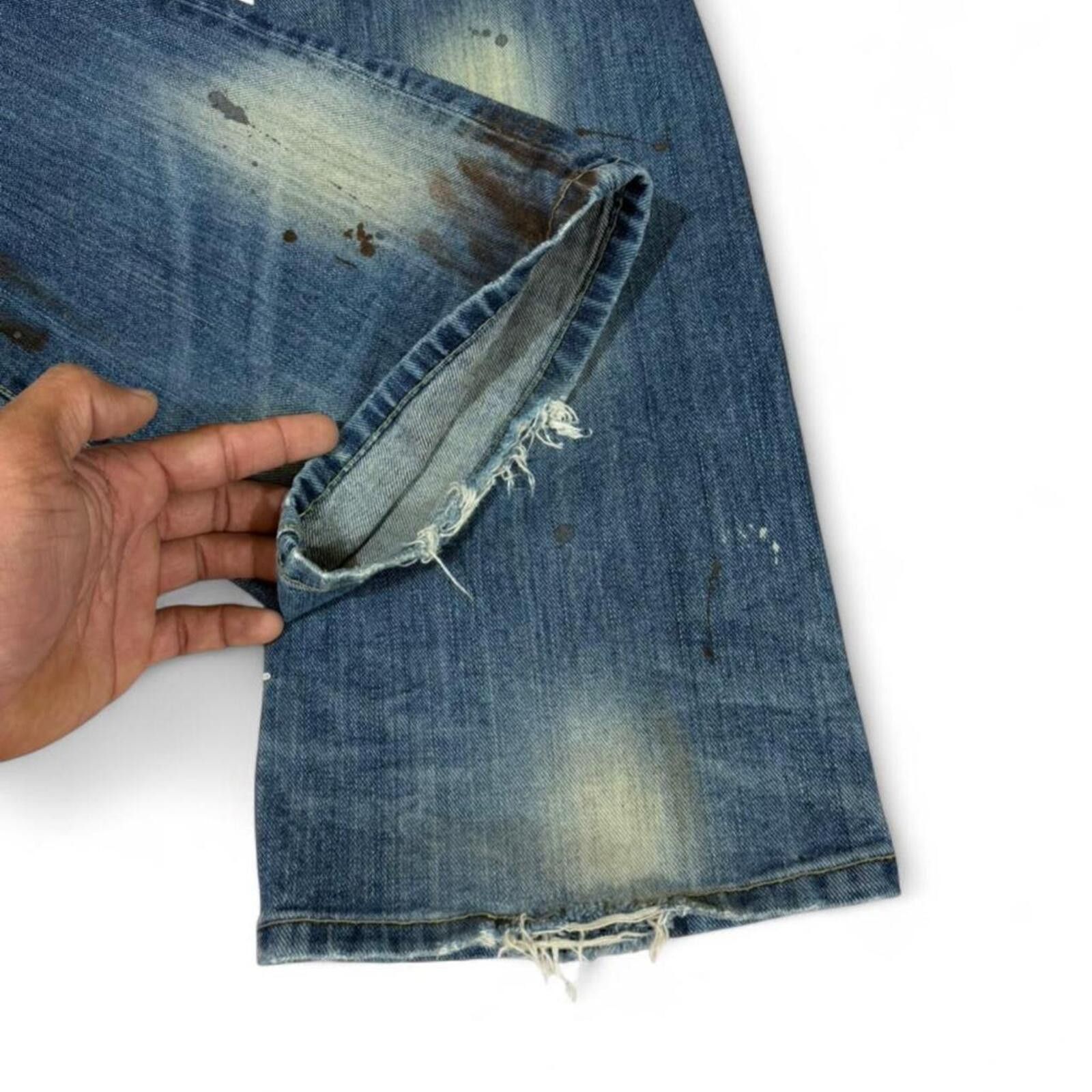 Other Sugar Cane blue denim jeans with paint splatter design Size 34" / US 12 / IT 48 - 7 Thumbnail