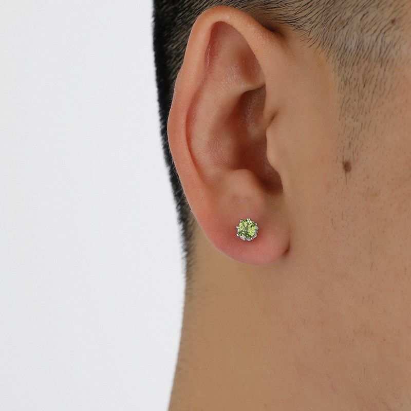 Jewelry × Sterling Silver Stone New Trend Earrings One Pairs Chrome Jewelry Size ONE SIZE - 3 Thumbnail