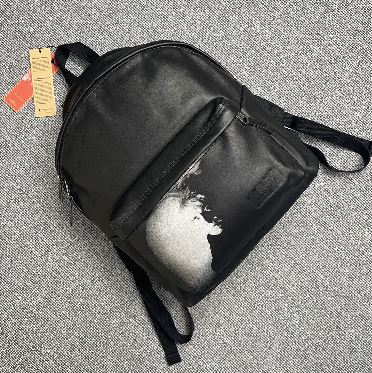 Eastpak X Andy Warhol Cowhide Leather Backpack L/Edition in Black, Men's — image 2 of 6