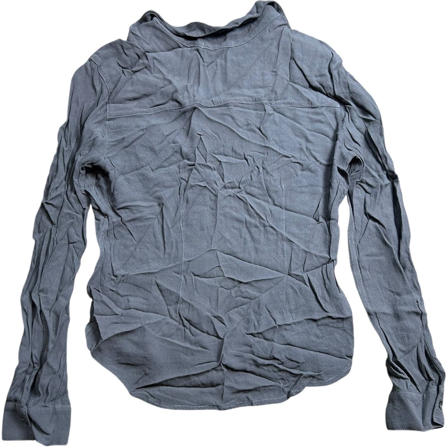 James Perse James Perse Grey Button Up Long Sleeve Top Size L / US 10 / IT 46 - 2 Thumbnail
