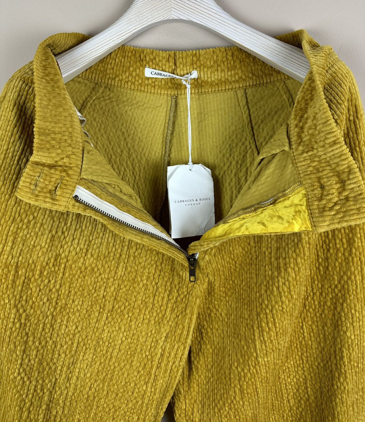 Margaret Howell CABBAGES & ROSES Yellow Corduroy Wide Cropped Trousers Pants Size 27" / US 4 / IT 40 - 10 Thumbnail