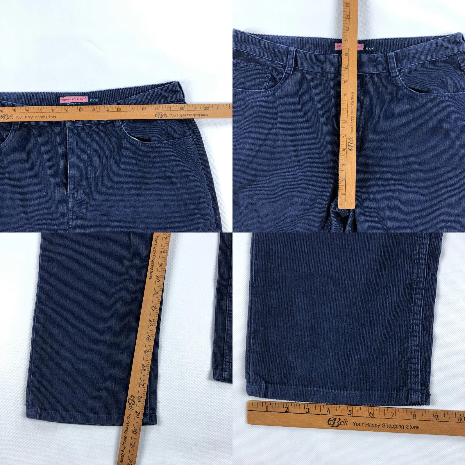 Vineyard Vines Vineyard Vines Men's 35x30 Navy Blue Corduroy Five Pocket Straight Leg Pants Size US 35 - 8 Thumbnail