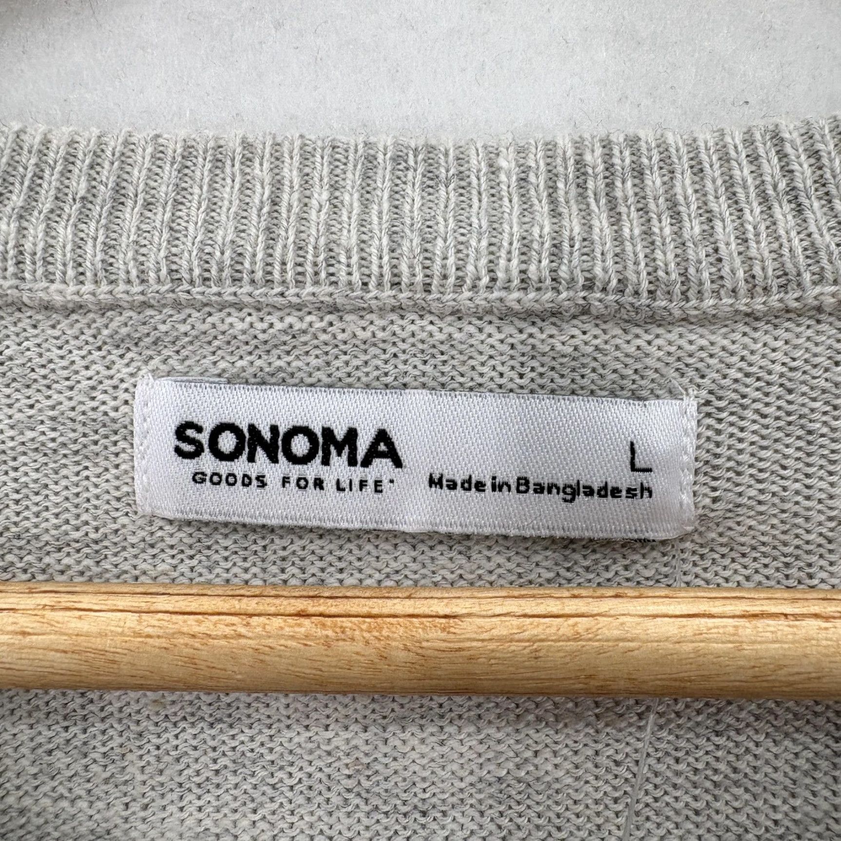Vintage Sonoma Sweater Mens Large Gray Striped Crewneck Knit Pullover NWT Preppy Classic Casual Knitwear Size US L / EU 52-54 / 3 - 4 Thumbnail