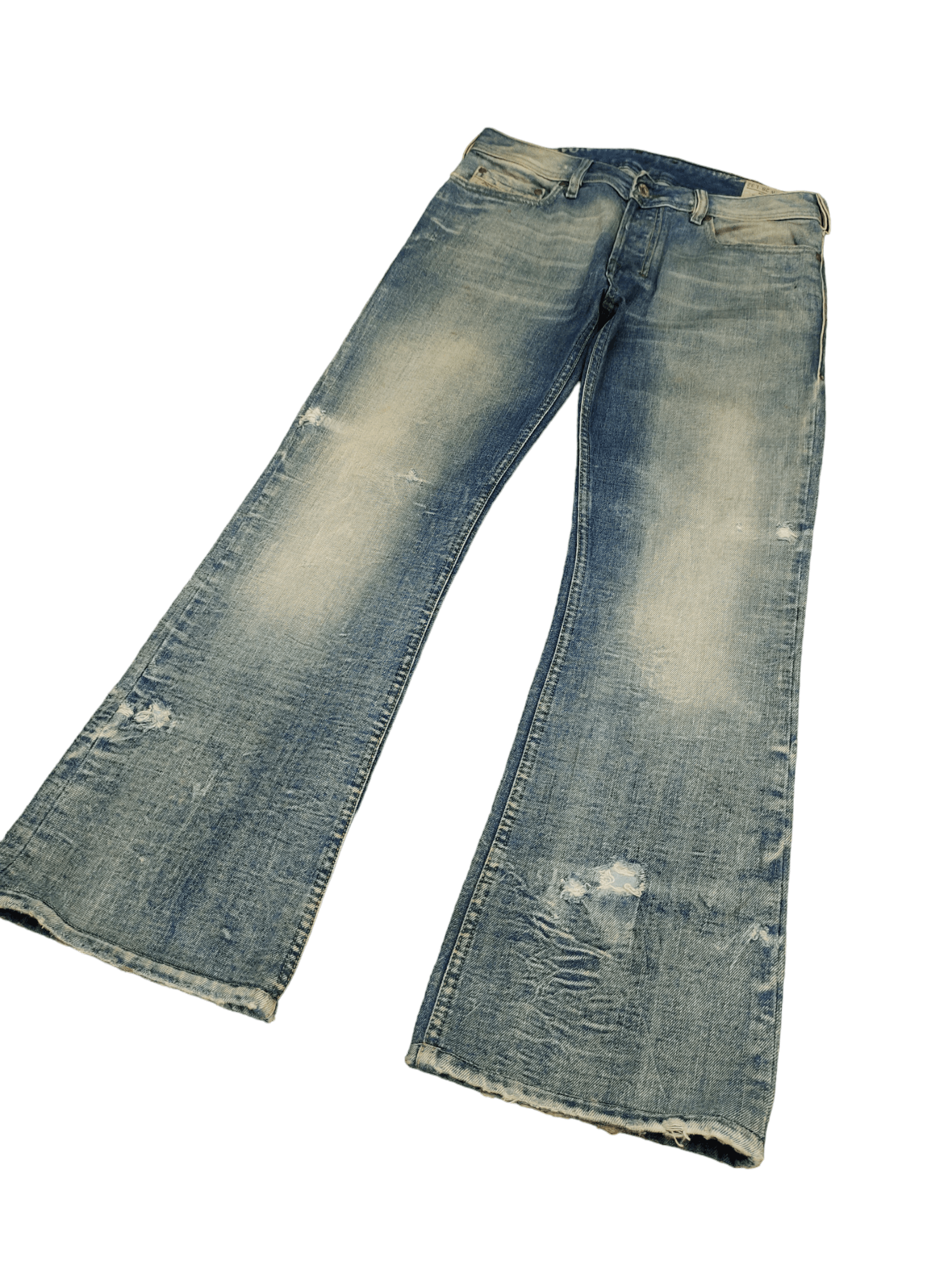 Diesel Flare Jeans Diesel 1dr Logo Distress Faded Boot Cut Y2k lgb Size US 30 / EU 46 - 11 Thumbnail