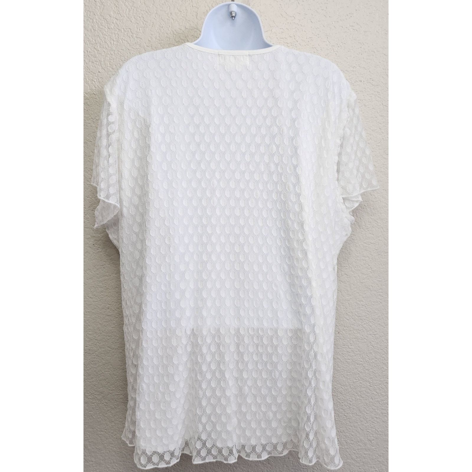 Other Shannon Ford New York White Dot Lace Lined Top 2X Plus Soft Size XXL / US 16-18 / IT 52-54 - 4 Thumbnail