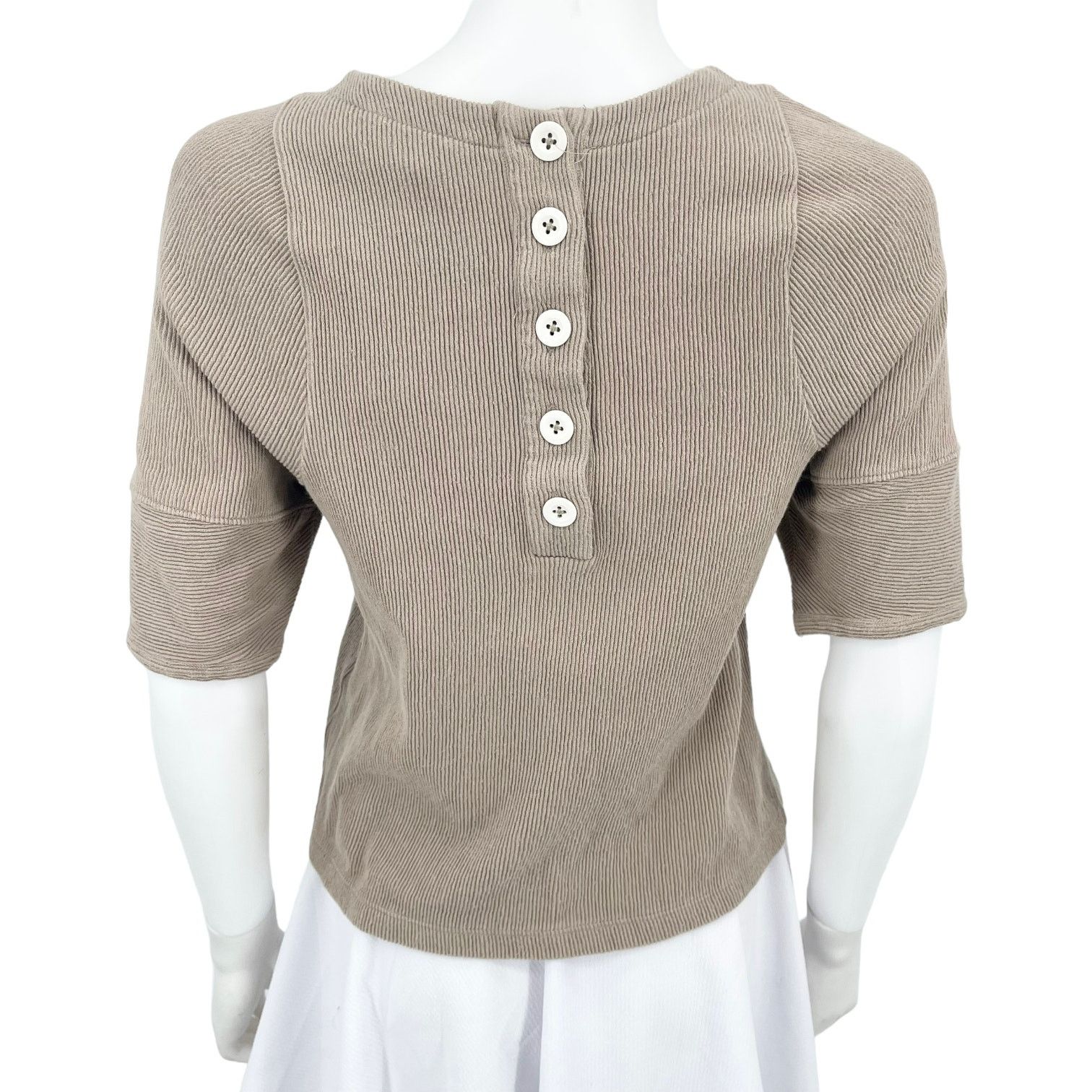 Madewell Madewell Womens XXS Ottoman Jacquard Button-Back Top Brown Size XXS / US 00 / IT 34 - 7 Thumbnail