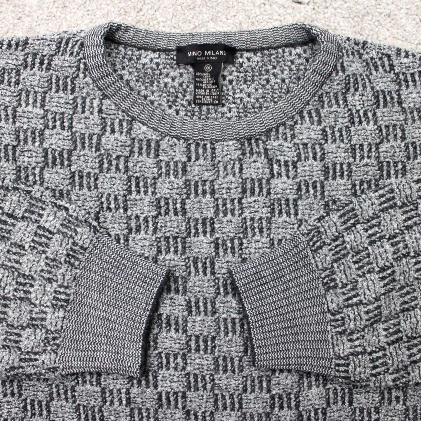 Vintage VINTAGE Mino Milano Sweater Mens 2XL Gray Wool/Acrylic/Nylon Crew Neck Pullover Knit Geometric 90s Italian Mens Size US XXL / EU 58 / 5 - 2 Thumbnail