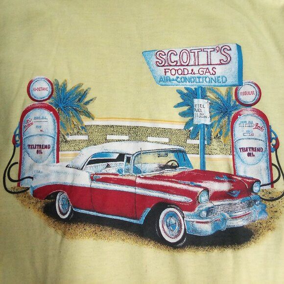 Hanes Vintage 57 Chevy Scott's Food & Gas Americana T-Shirt Size US L / EU 52-54 / 3 - 1 Thumbnail