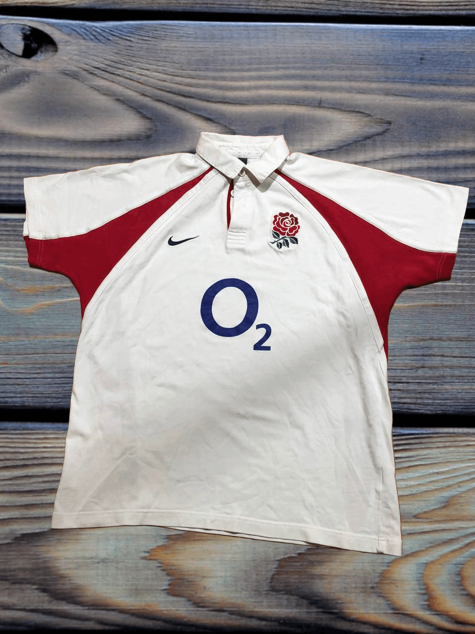 Nike ENGLAND RUGBY VINTAGE SHIRT RUGBY JERSEY RARE O2 NIKE Size US L / EU 52-54 / 3 - 1 Thumbnail