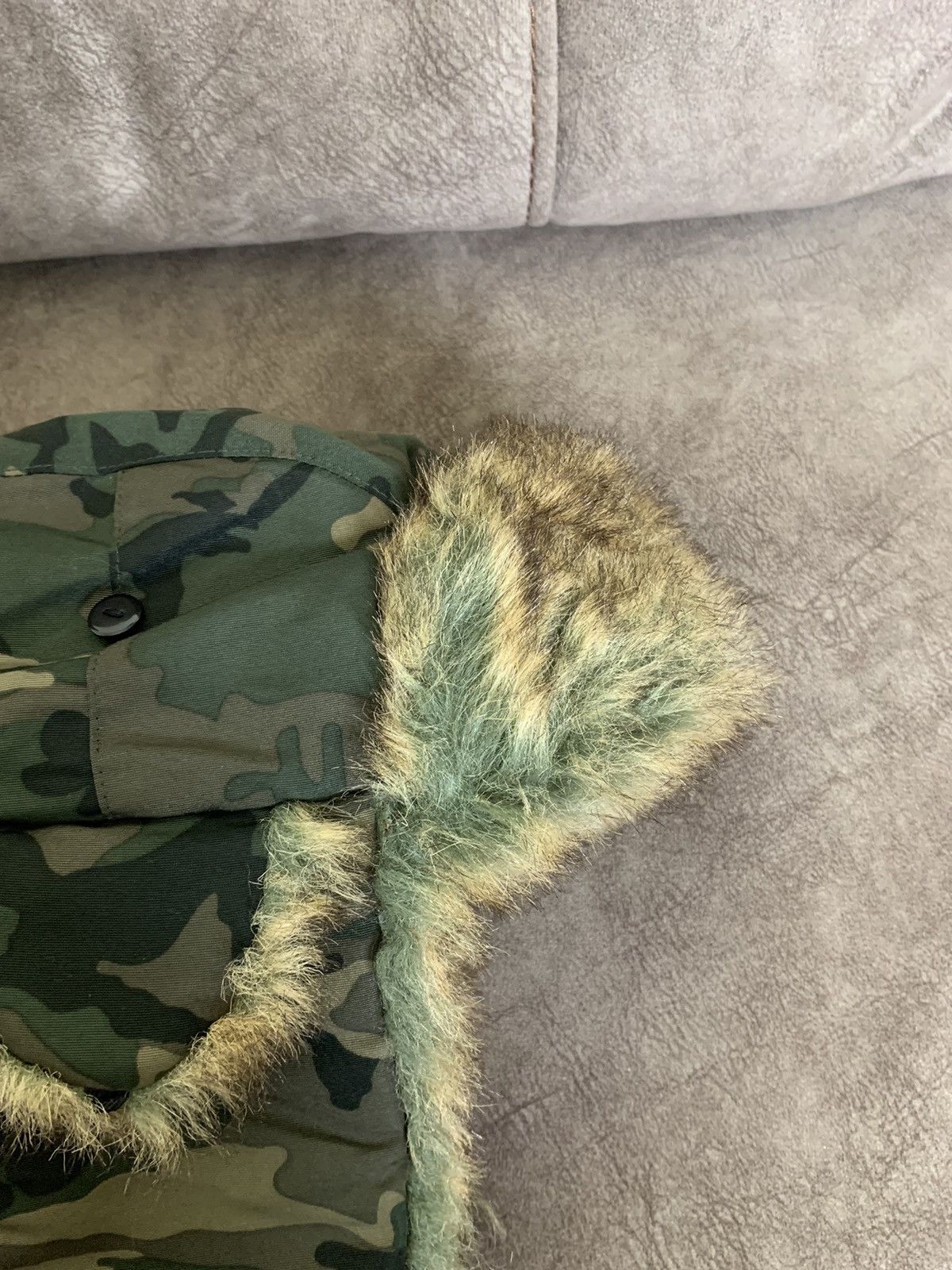 Japanese Brand Y2K Camo Ushanka Hat Size ONE SIZE - 2 Thumbnail