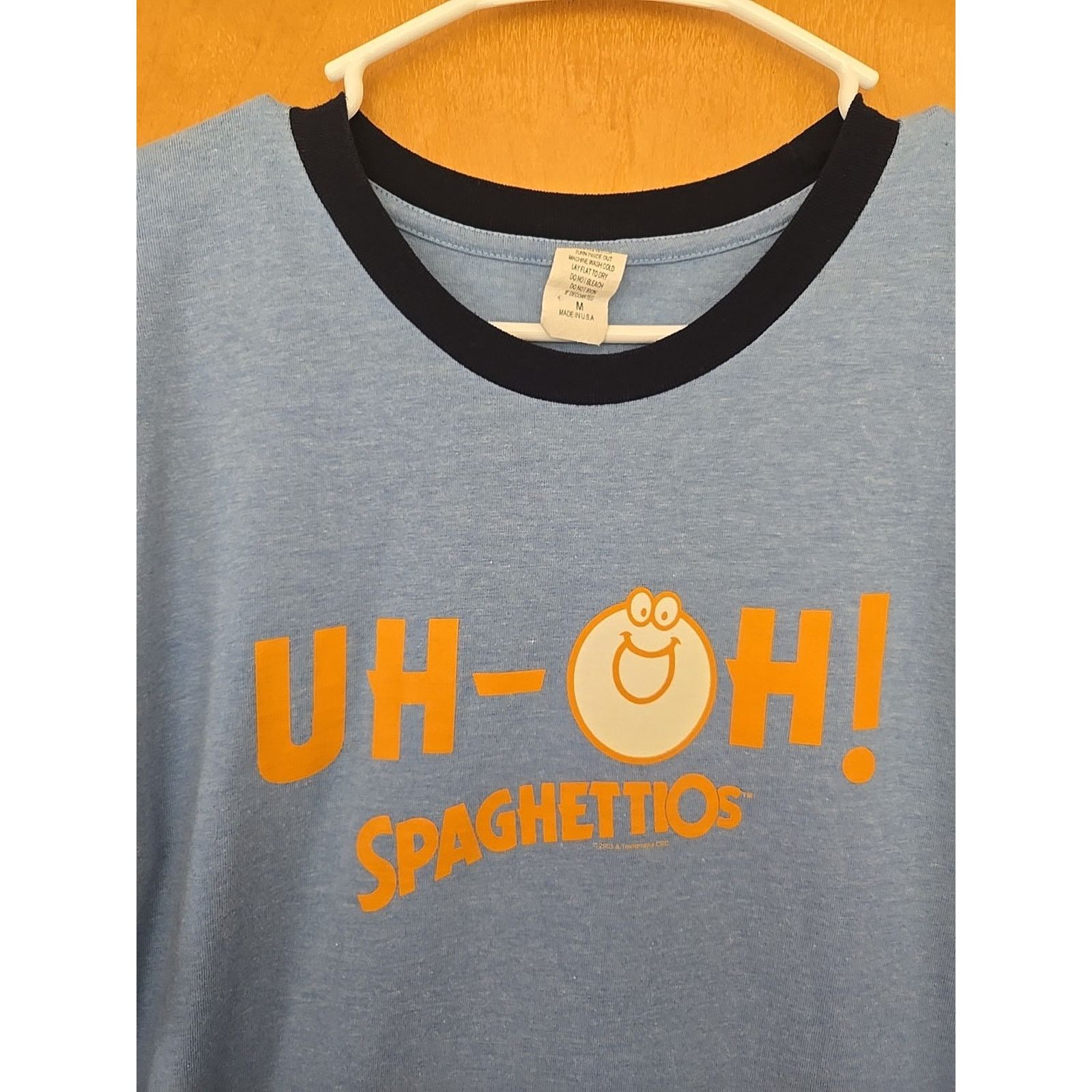 Vintage Uh-Oh! Spaghettios" Ringer T SHIRT SIZE M Vintage 2003 Size US M / EU 48-50 / 2 - 2 Thumbnail