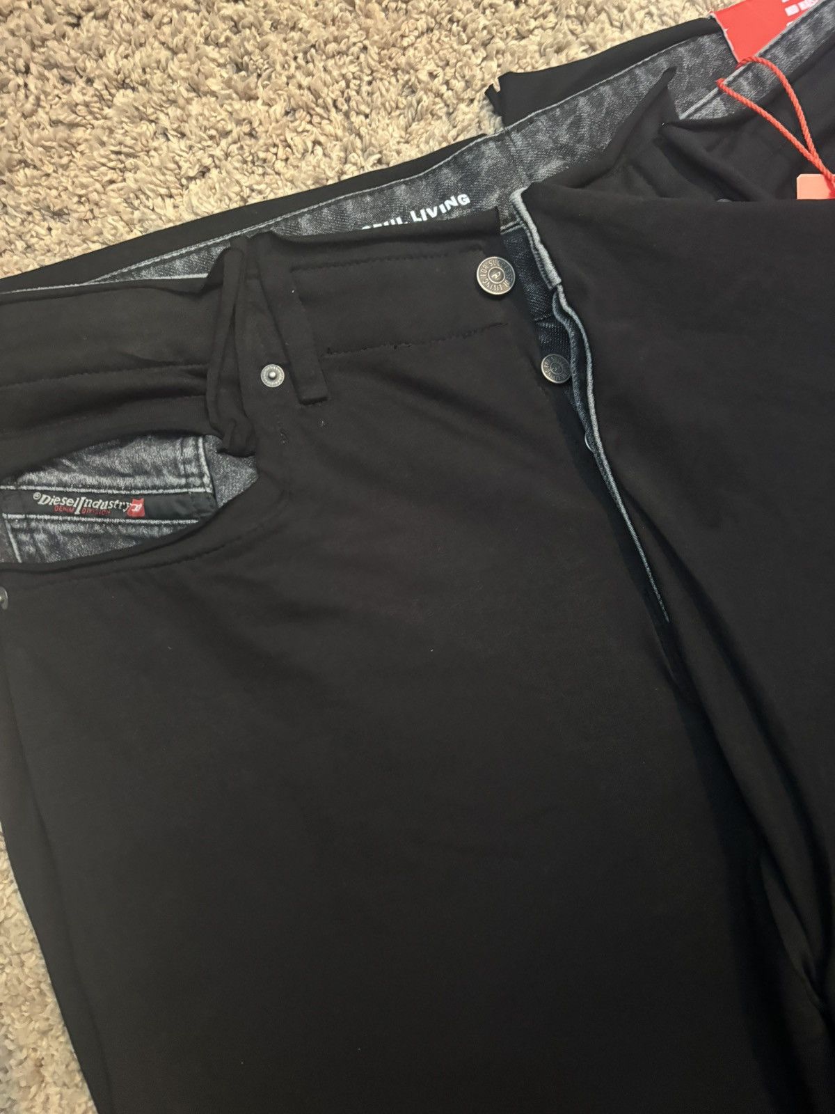 Diesel D-Rise-S Jeans with jersey overlay. Size US 34 / EU 50 - 8 Thumbnail