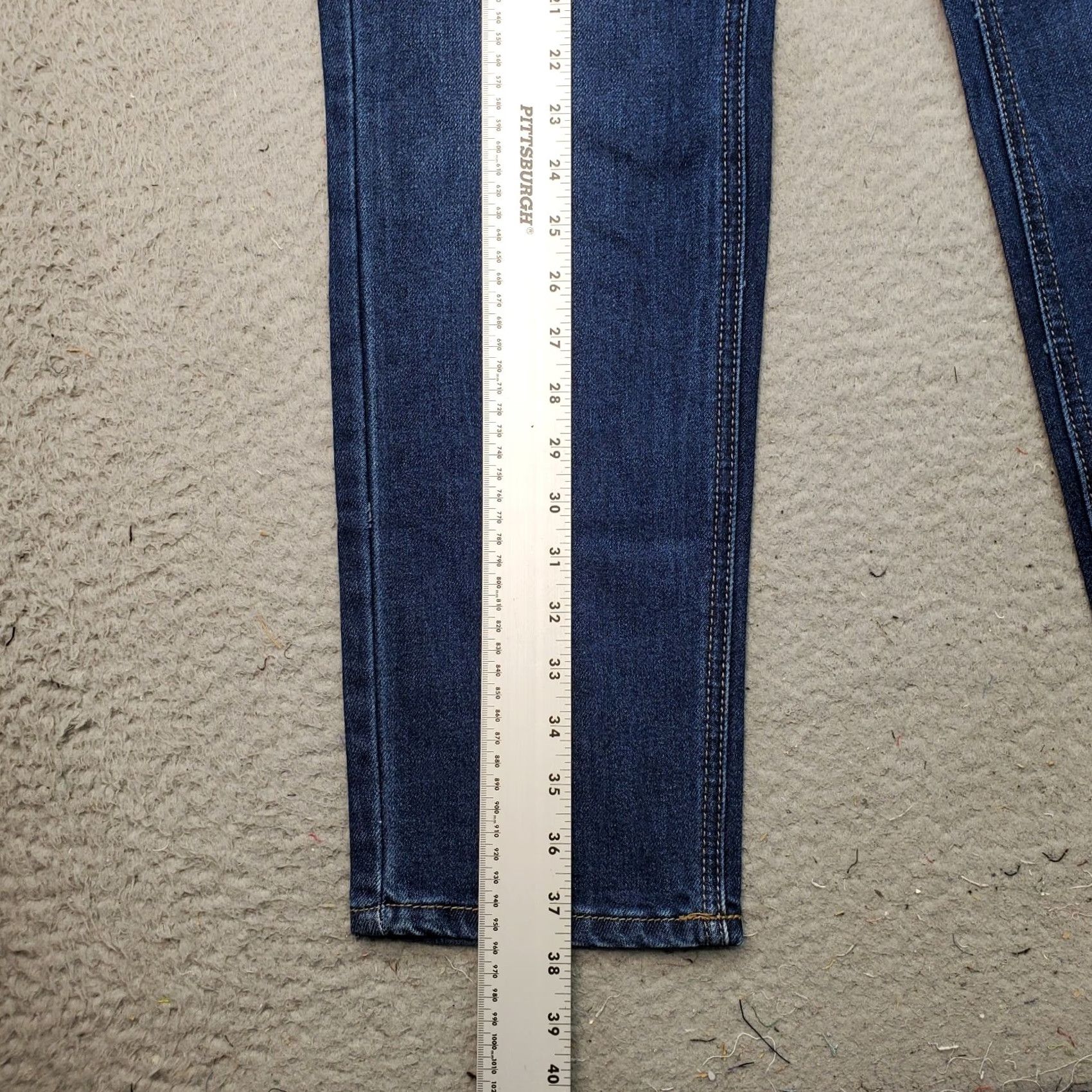 Vintage Seven7 Womens 6 Blue Denim Straight Jeans High Rise Comfort Stretch Signature Whiskered Classic 5-Pocket Regular Rise Jeans Size 28" / US 6 / IT 42 - 3 Thumbnail
