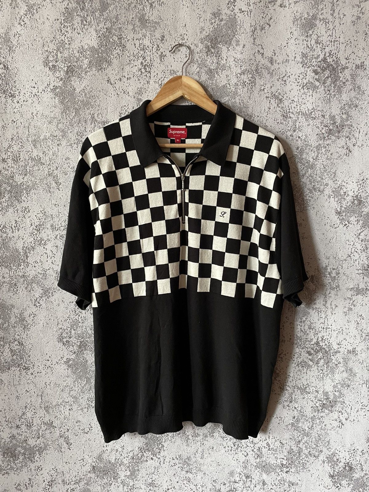 Supreme Abstract textured zip up polo | Grailed