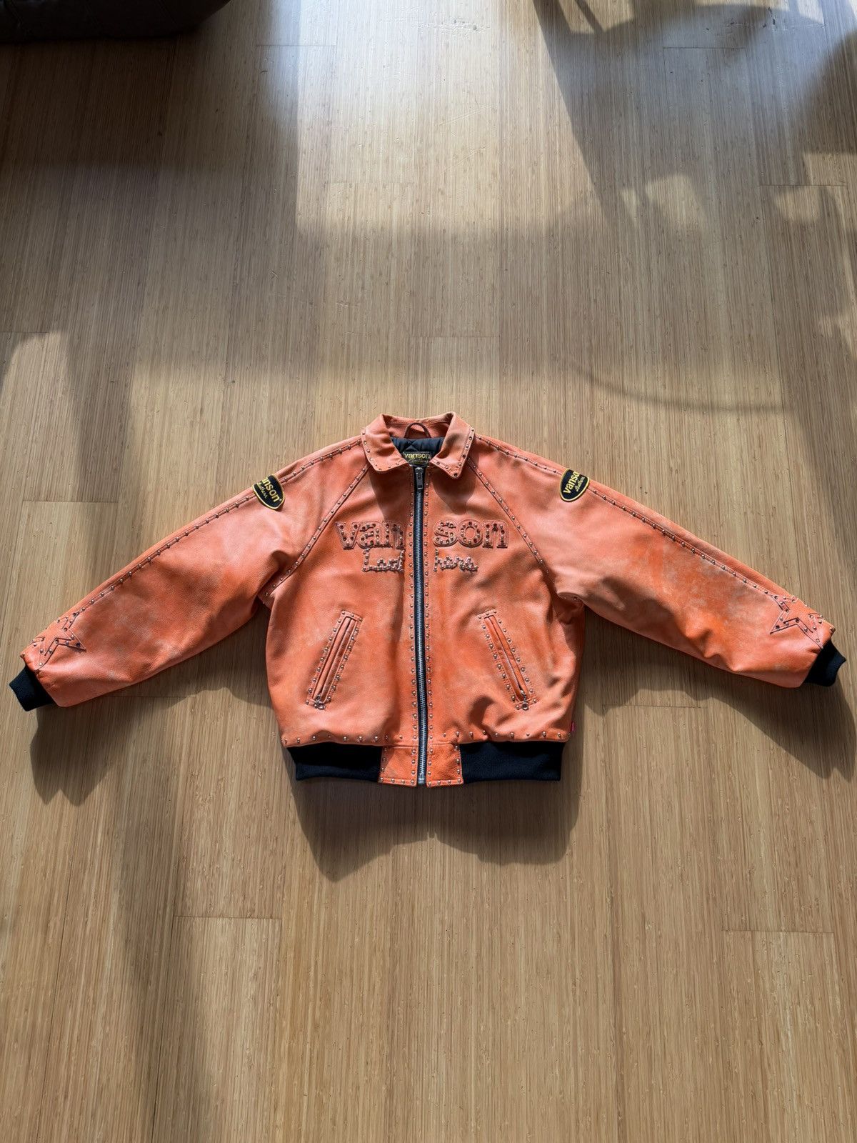 B.B. Simon × Supreme Supreme Vanson Leathers b.b. Simon Jacket Orange Size US M / EU 48-50 / 2 - 1 Thumbnail
