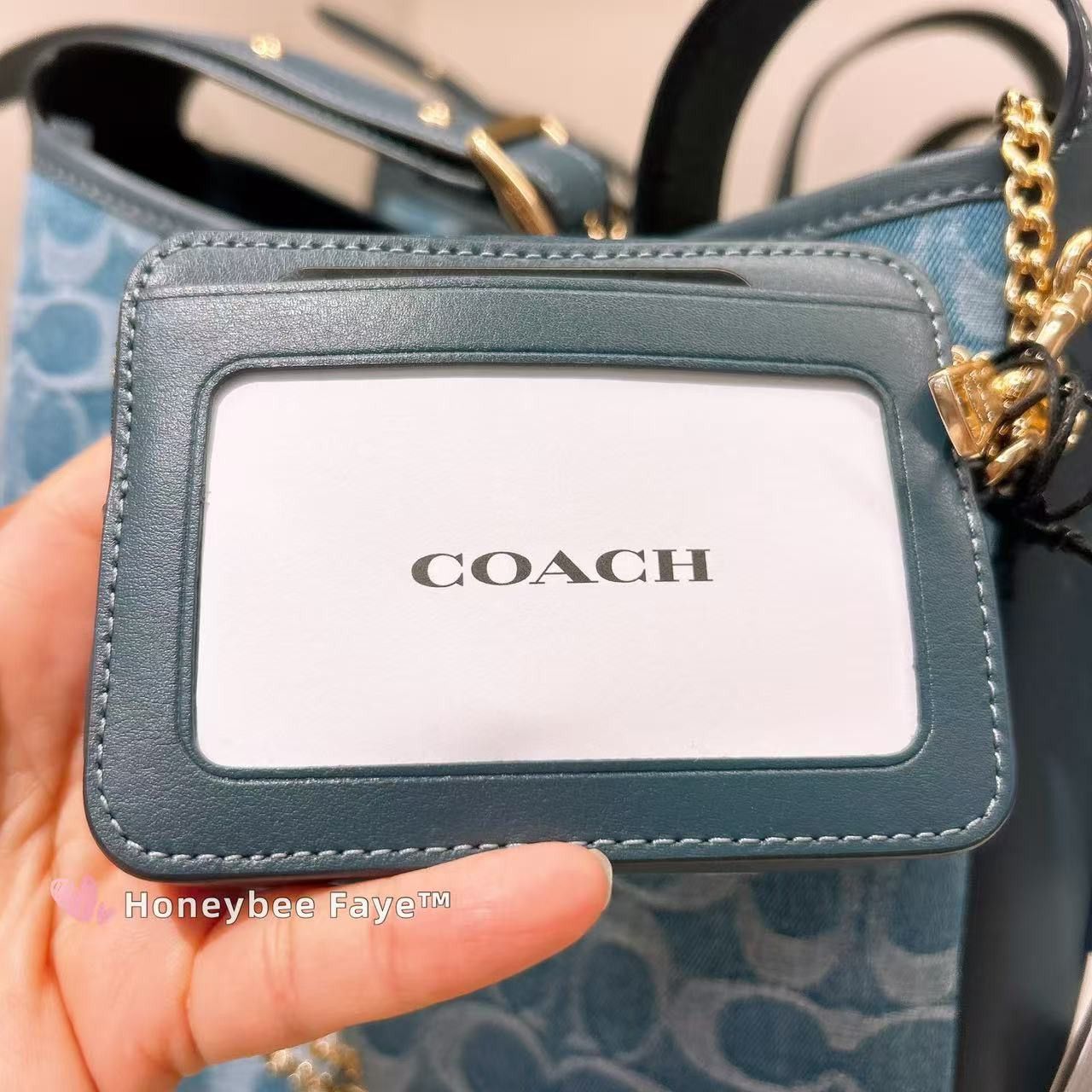 Coach Zip Card Case In Signature Denim CDM29 Size ONE SIZE - 6 Thumbnail