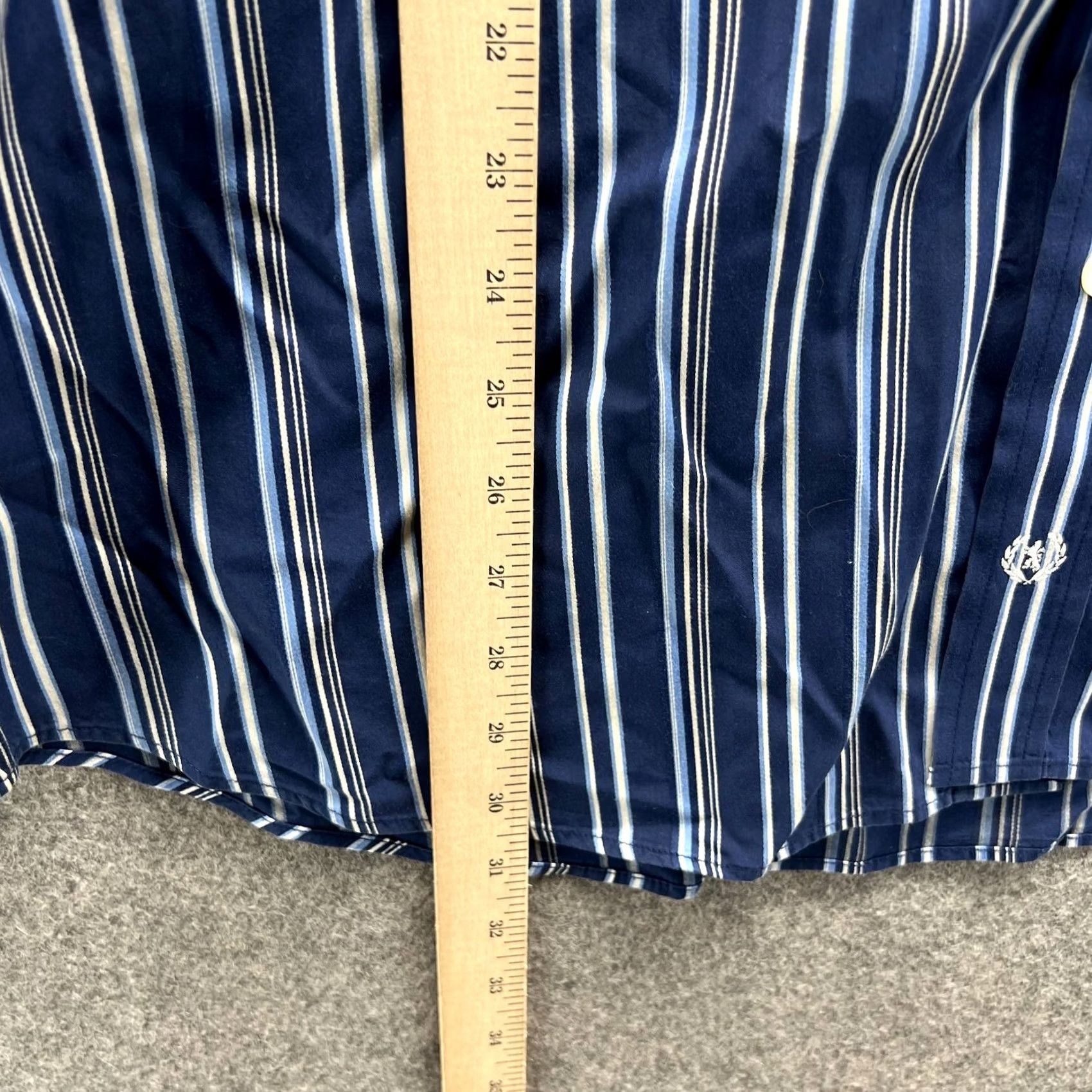 BUGATCHI Bugatchi Shirt XXL Adult Blue Navy Casual Striped Button Down Mens Business Size US XXL / EU 58 / 5 - 5 Thumbnail