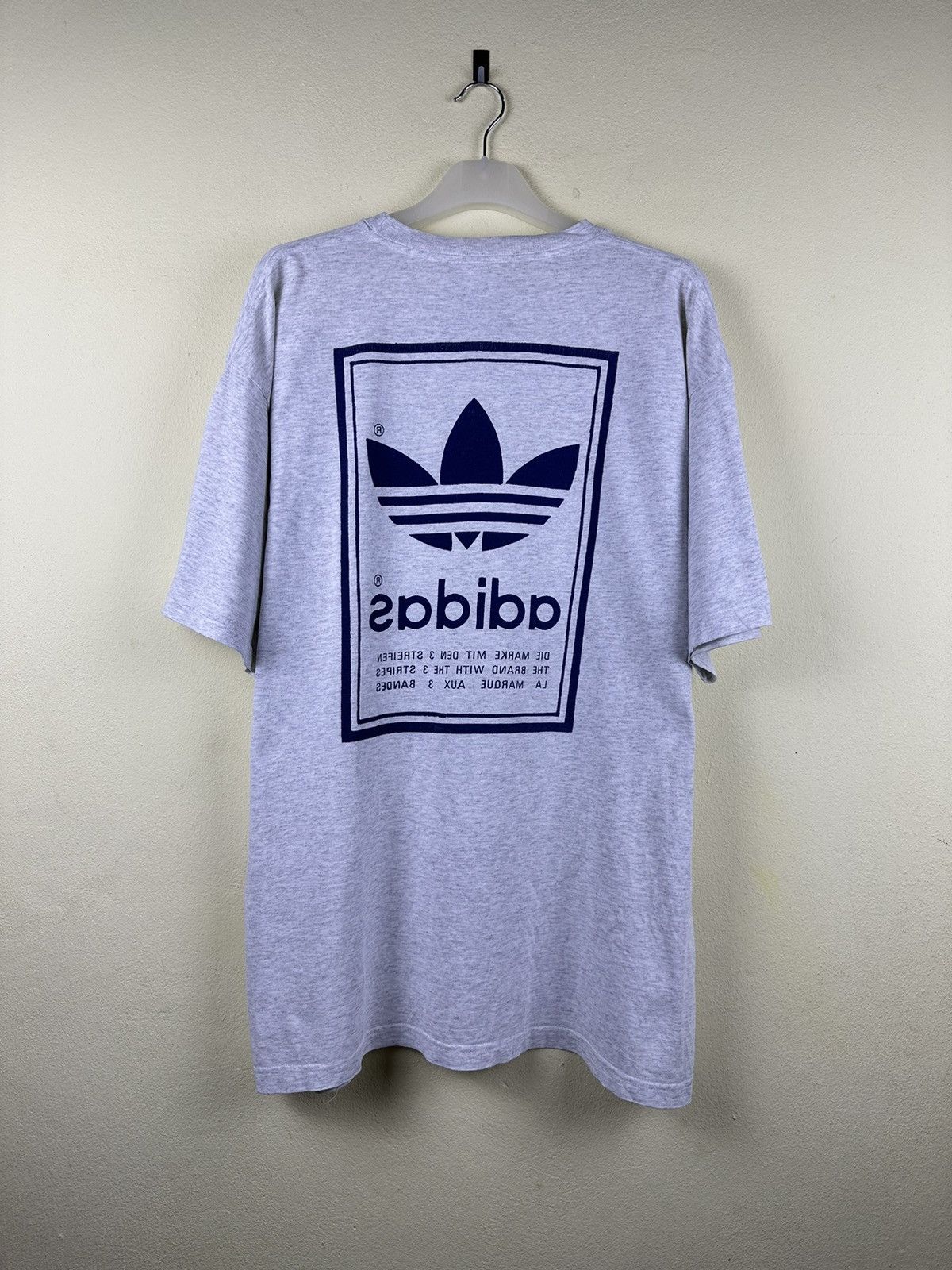 Adidas Vintage Adidas Made In Usa Trefoil Big Logo Tshirt A217 Size US L / EU 52-54 / 3 - 3 Thumbnail